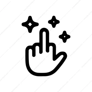 Outline Bold Hand Gesture Obscene Sparkle Symbol Icon