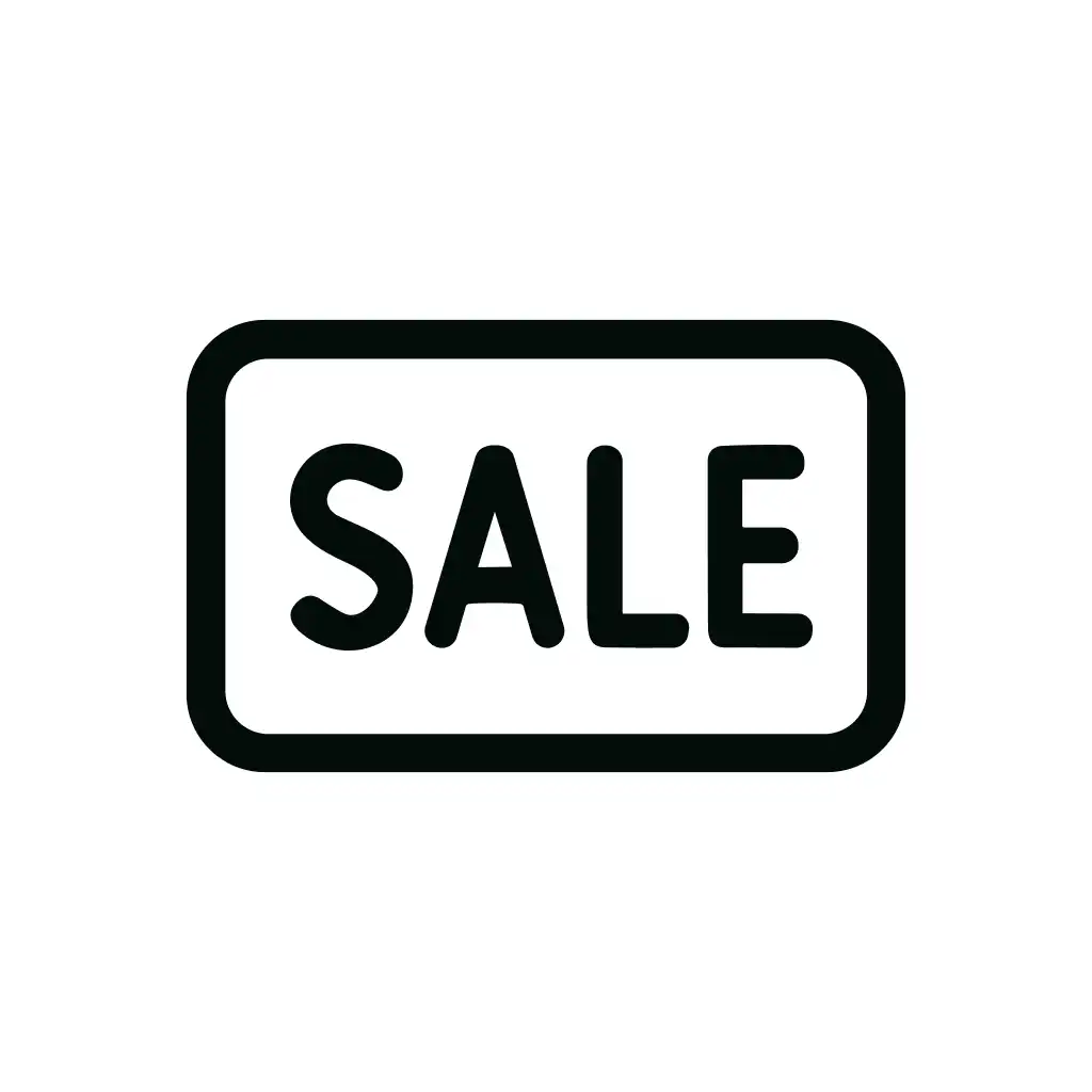Simple Rounded Sale Sign Box Shape Icon