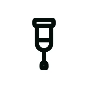 Simple Line Crutch Mobility Aid Medical Equipment Icon