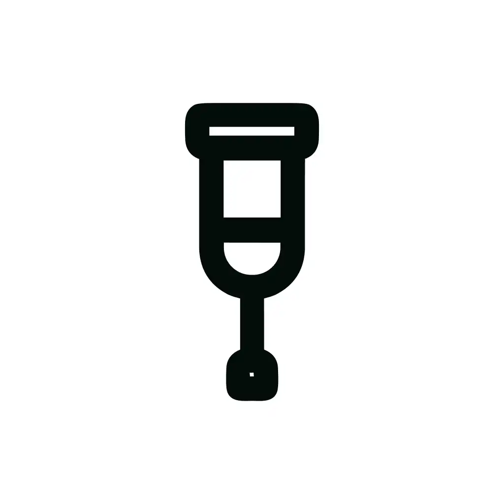 Simple Line Crutch Mobility Aid Medical Equipment Icon