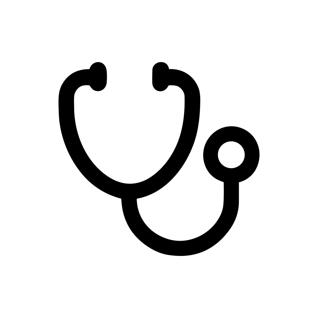 Simple Line Art Stethoscope Medical Tool Doctor Examination Instrument Icon