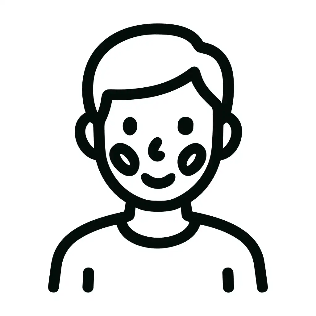 Simple Handdrawn Man Avatar Outline Style Icon