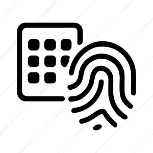 Outline Simple Fingerprint Authentication Access Security Icon