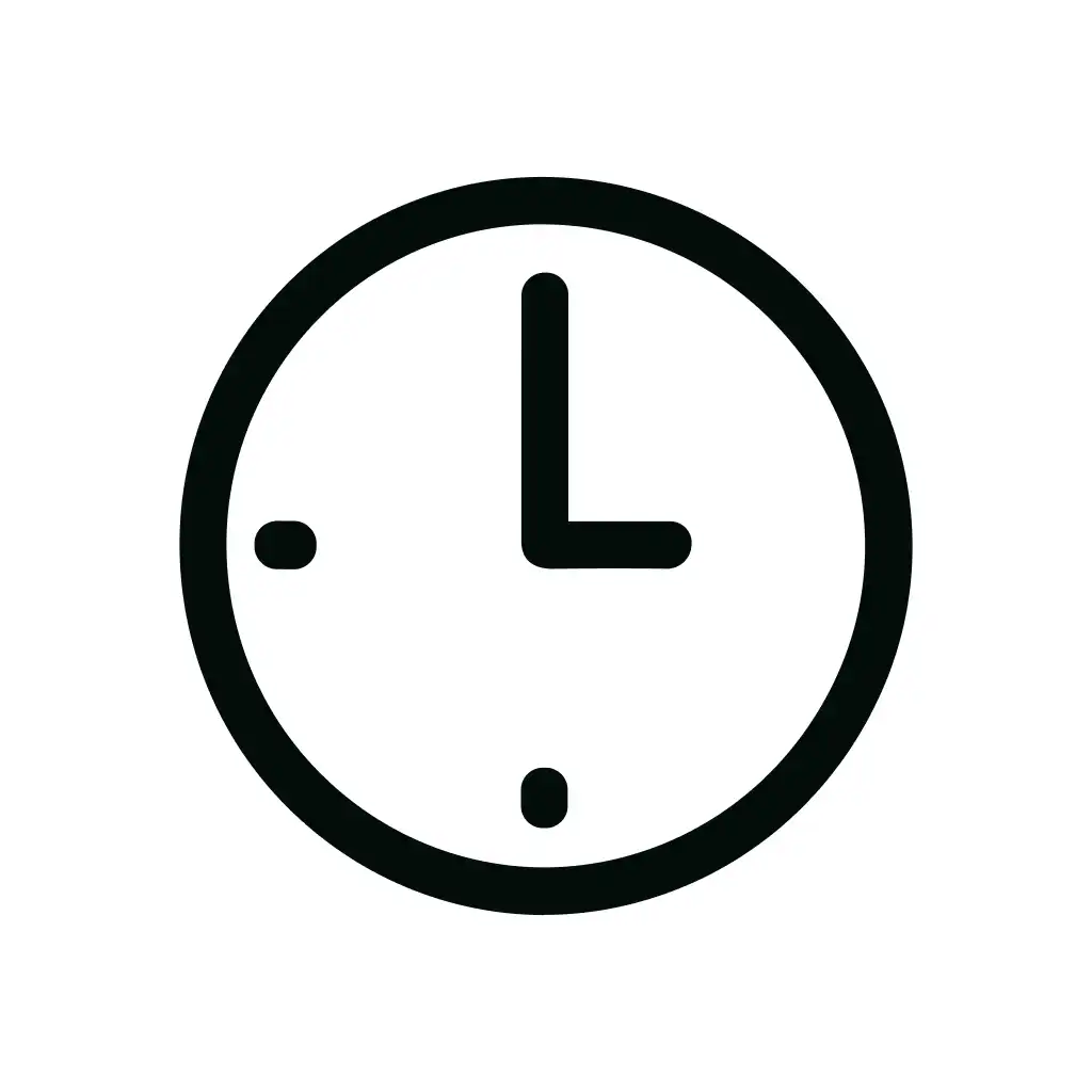Simple Outline Round Clock Time Management Icon