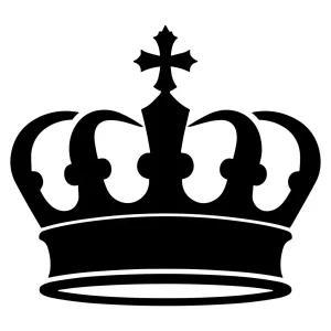 Simple Silhouette Crown Royalty Symbol Design Element