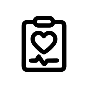 Outline Simple Heartbeat Medical Record Document Isolated Line Art Icon