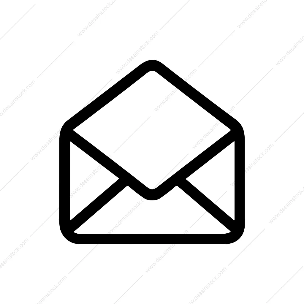 Simple Outline Open Mail Envelope Symbol Icon