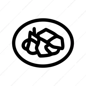Simple Outline Sushi Roll Plate Dish Icon