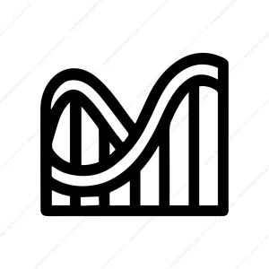 Outline Minimalist Rollercoaster Symbol Ride Amusement Park Icon