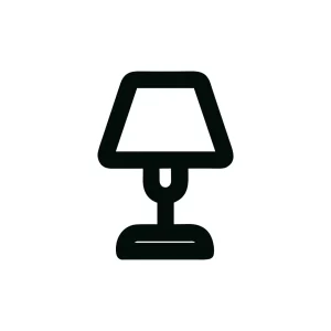 Simple Outline Table Lamp Desk Interior Furniture Icon Sign Symbol