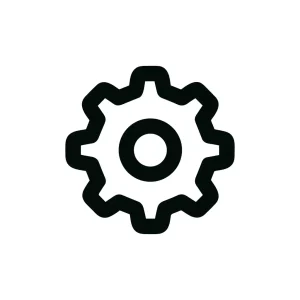 Outline Simple Cogwheel Shape Icon Detailed Machine Part Pictogram