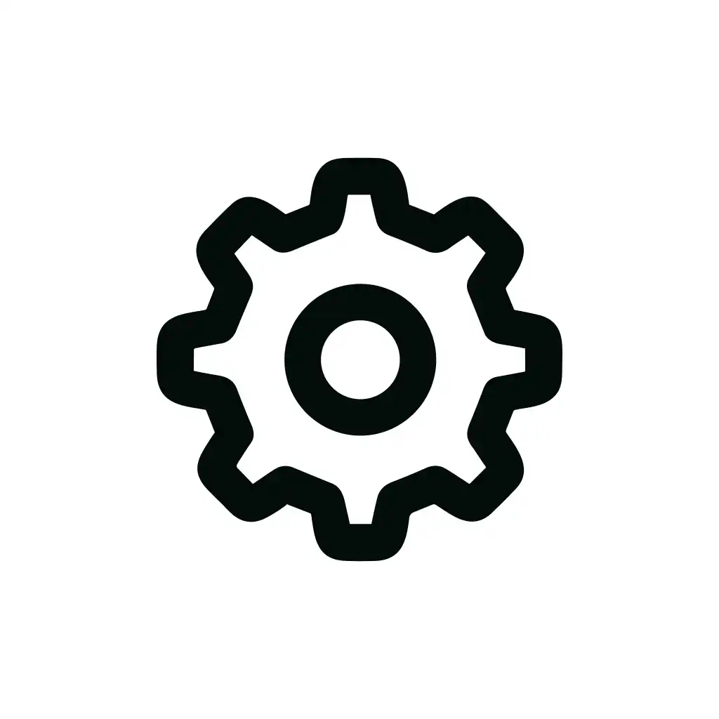 Outline Simple Cogwheel Shape Icon Detailed Machine Part Pictogram