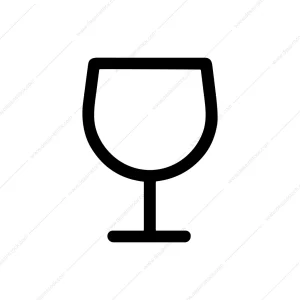 Simple Line Art Wineglass Illustration Symbol Icon