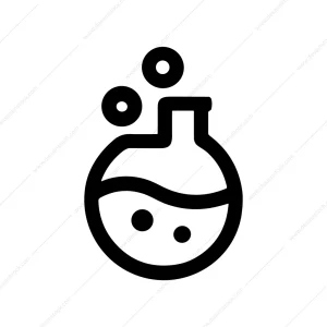 Minimalist Outline Chemical Laboratory Bubbling Flask Equipment Icon