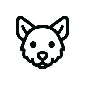 Simple Outline Dog Face Minimalist Line Art Icon