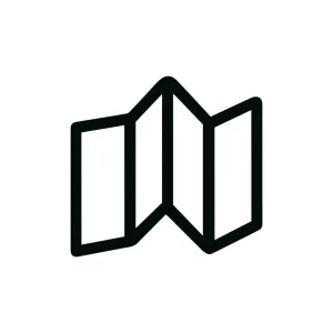 Minimalist Line Art Folded Paper Map Location Icon