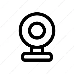 Outline Minimal Webcam Device Circle Shape Pictogram