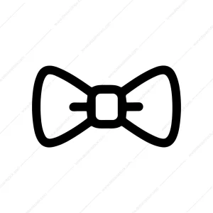 Simple Outline Bow Tie Elegant Fashion Icon