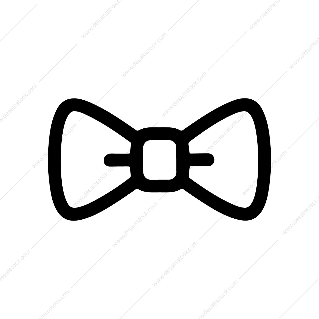 Simple Outline Bow Tie Elegant Fashion Icon