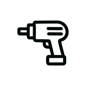 Bold Outline Cordless Screwdriver Construction Tool Icon Symbol