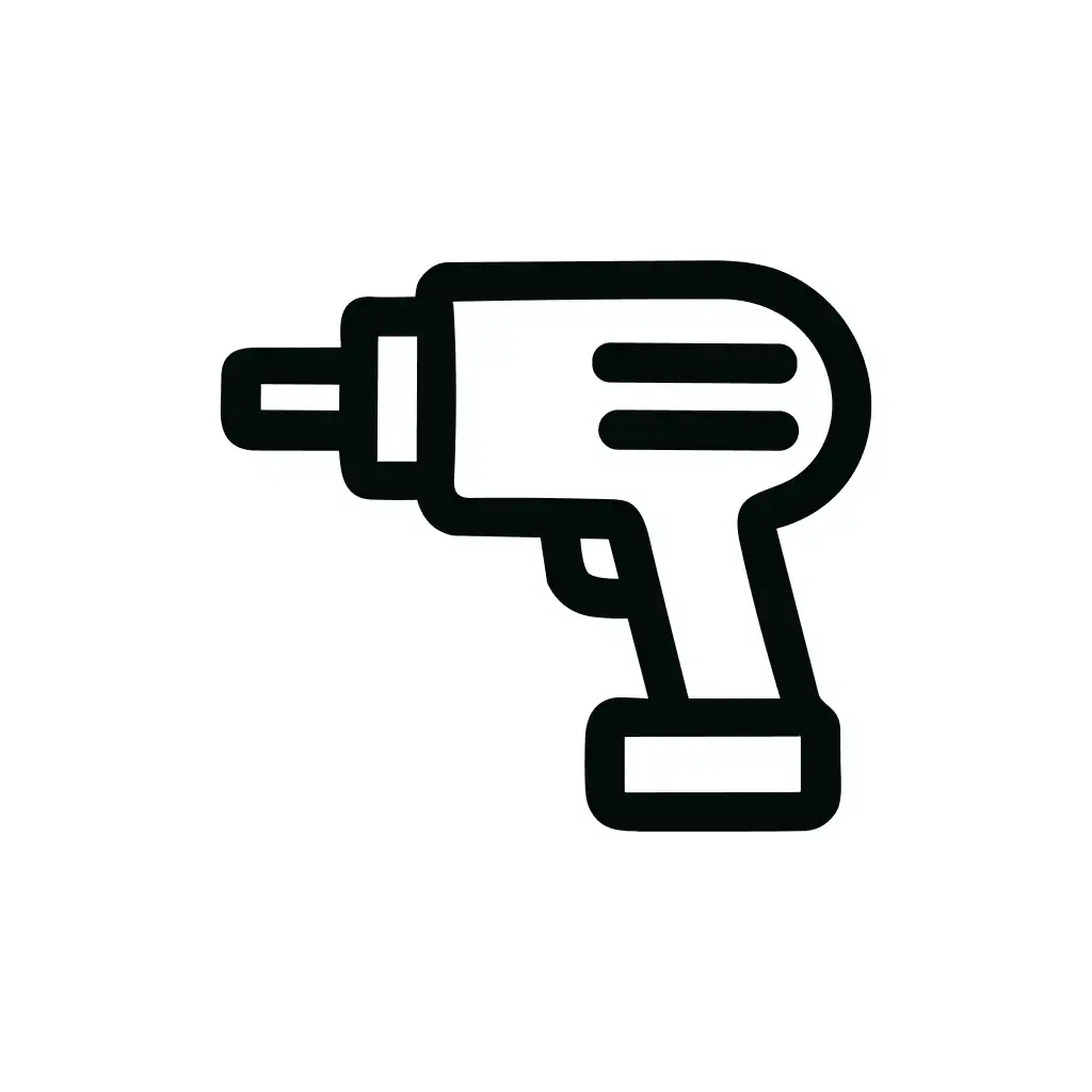 Bold Outline Cordless Screwdriver Construction Tool Icon Symbol