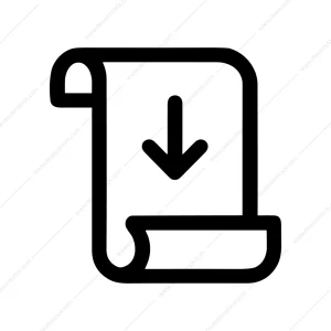 Simple Outline Download Document Arrow Symbol Icon