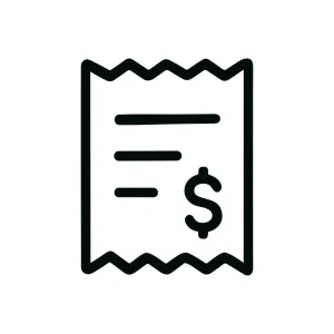 Simple Line Style Invoice Dollar Symbol Document Icon