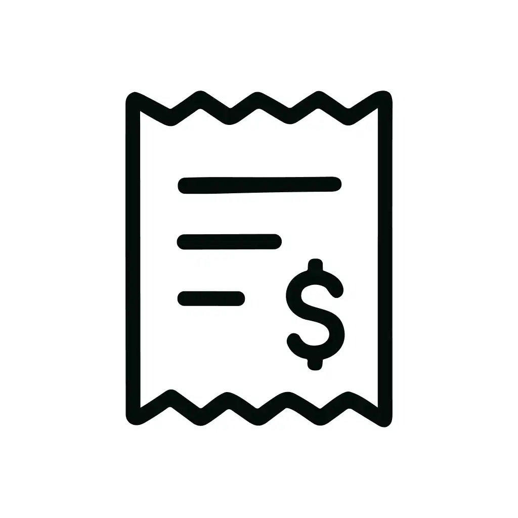 Simple Line Style Invoice Dollar Symbol Document Icon