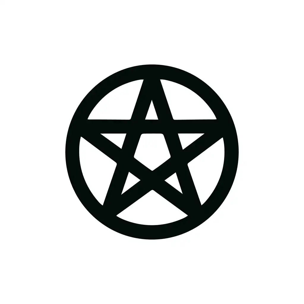 Simple Bold Pentacle Symbol Circle Witchcraft Magic Icon