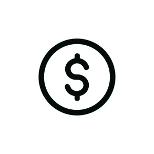 Simple Line Style Dollar Sign Circle Icon