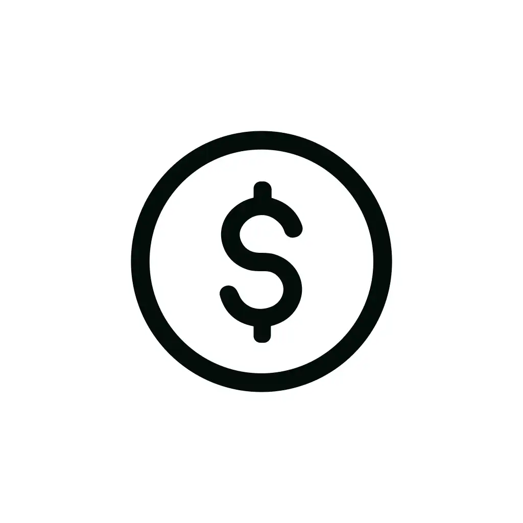 Simple Line Style Dollar Sign Circle Icon