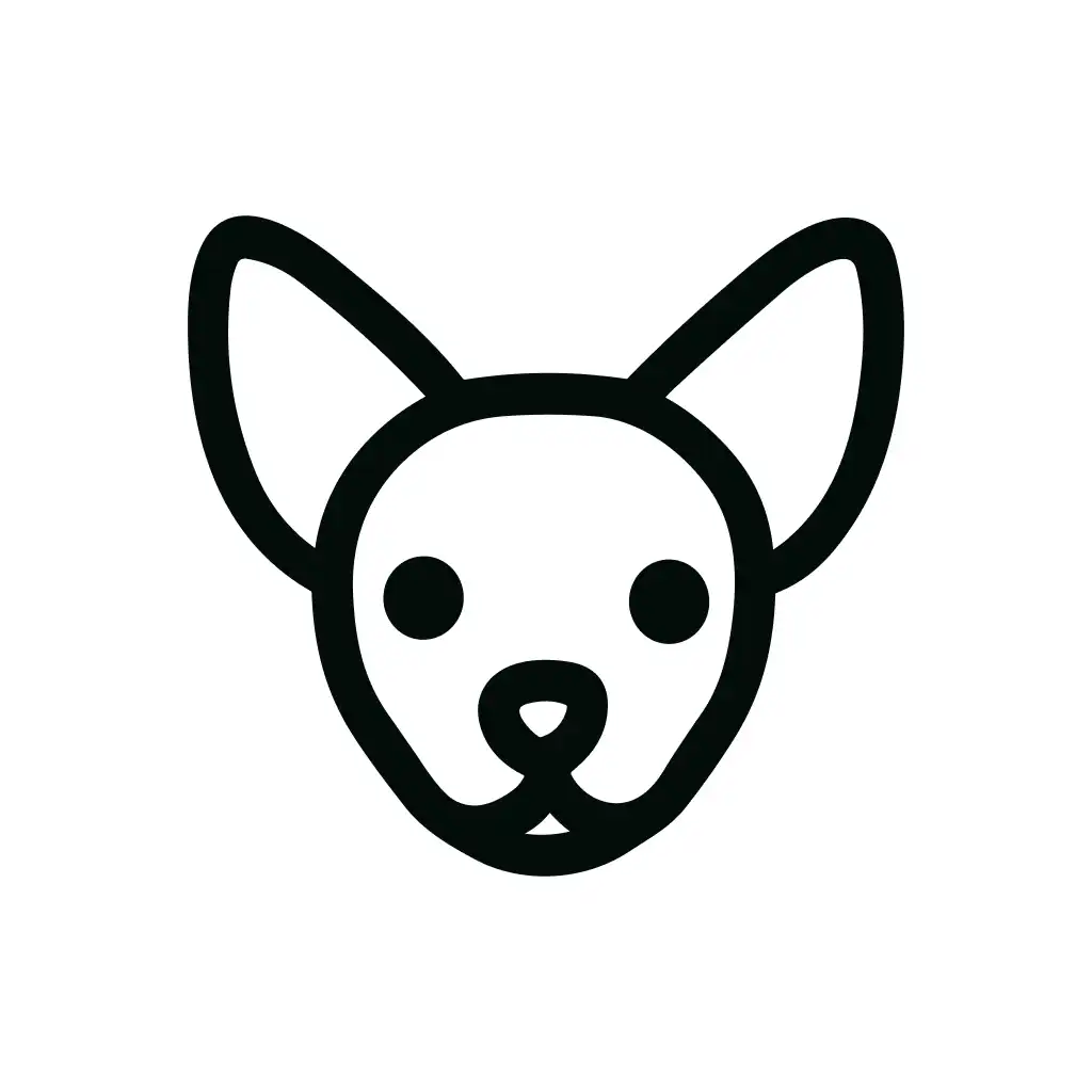 Minimalist Outline Chihuahua Head Face Animal Icon