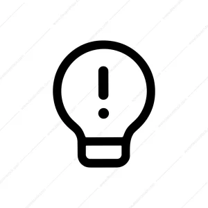 Outline Attention Lightbulb Exclamation Mark Sign Shape Icon