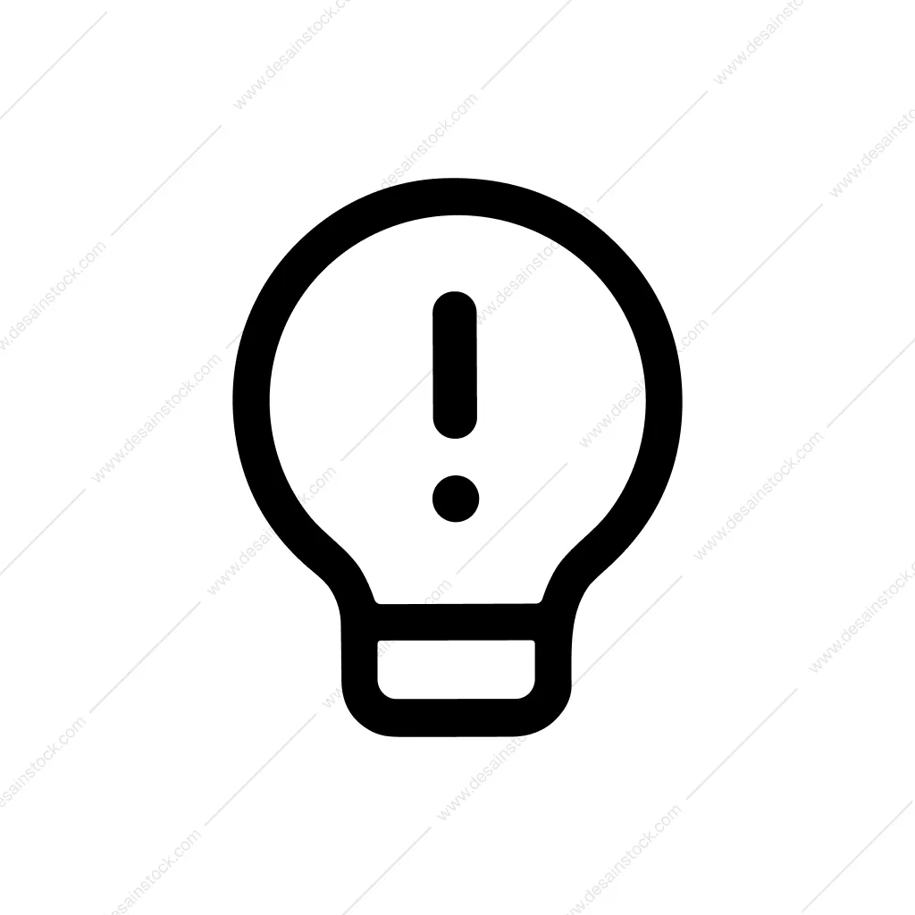 Outline Attention Lightbulb Exclamation Mark Sign Shape Icon