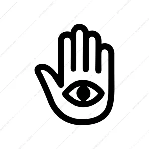 Minimalist Hand With Eye Mystic Symbol Icon