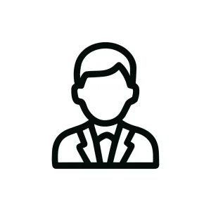 Simple Line Art Businessman Avatar Profile Icon