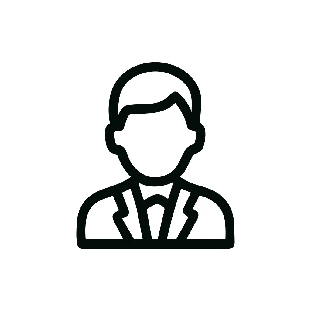 Simple Line Art Businessman Avatar Profile Icon