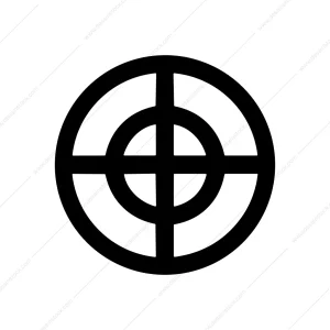 Simple Bold Target Sign Shape Graphic Element