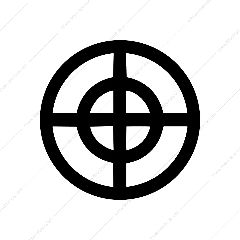 Simple Bold Target Sign Shape Graphic Element