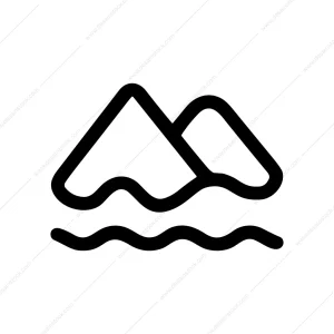 Simple Line Mountain Wave Nature Landscape Icon