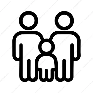 Simple Outline Family Group Icon Symbol Illustration