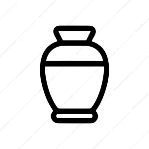 Simple Outline Vase Icon Black and White Design