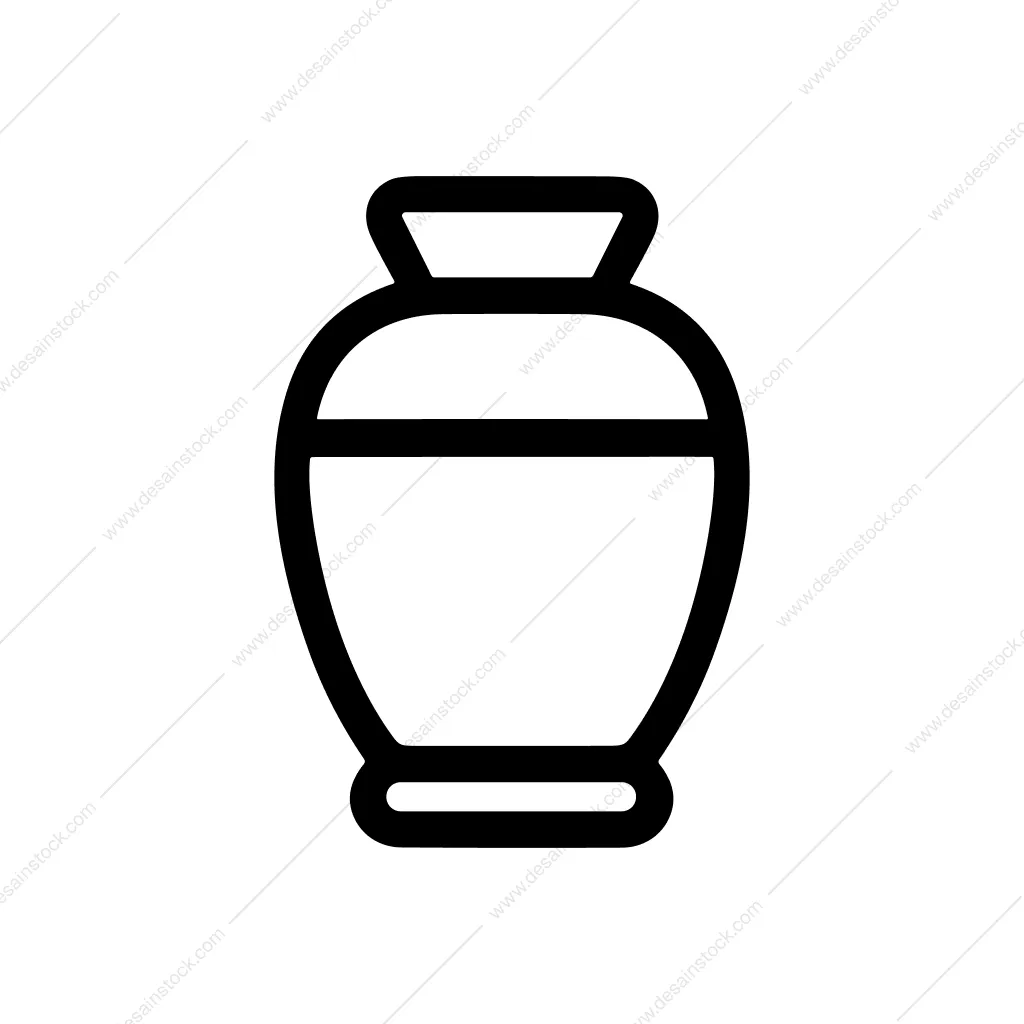 Simple Outline Vase Icon Black and White Design