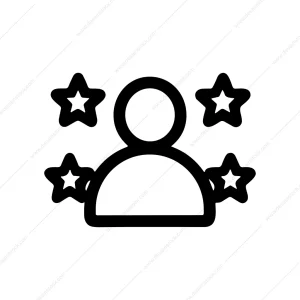 Simple Outline Talent Person Star Rating Icon