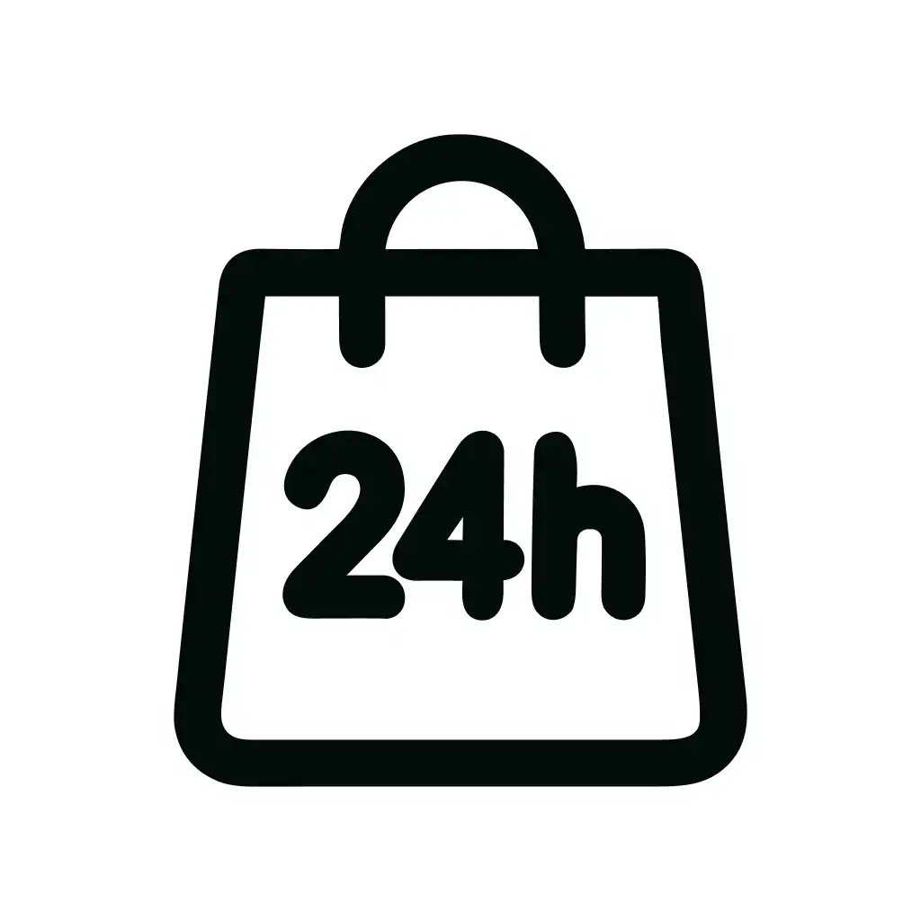 Line Art Twenty Four Hour Shopping Bag Icon