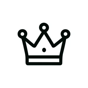 Minimalist Outline Crown Royal Authority Symbol Icon
