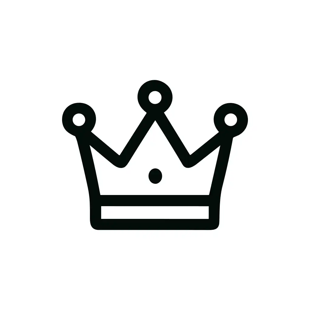 Minimalist Outline Crown Royal Authority Symbol Icon