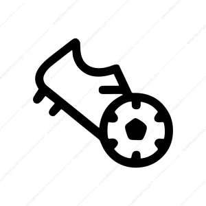 Line Art Soccer Boot with Ball Outline Icon