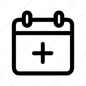 Line Simple Calendar Plus Sign Medical Schedule Icon