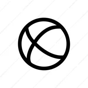Simple Line Art Rounded Globe Internet Icon